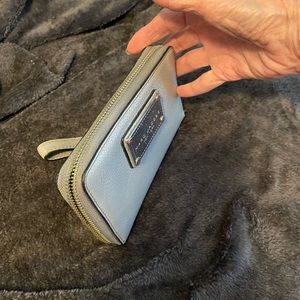 Marc Jacobs Light Gray Wristlet or wallet with inside card and money holders.